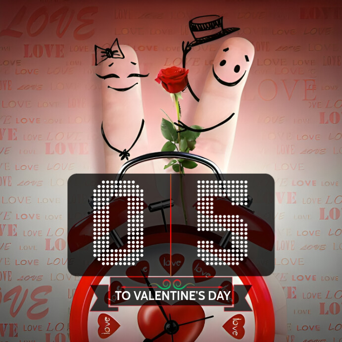 Valentine's Day Countdown Template Design Instagram Post | PosterMyWall
