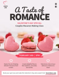 Valentine's Day Couples Cooking Class Flyer Volante (Carta US) template