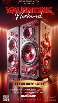 valentine's day dance party night Instagram Story template