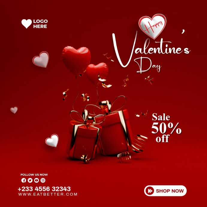 Valentine's Day Instagram 帖子 template