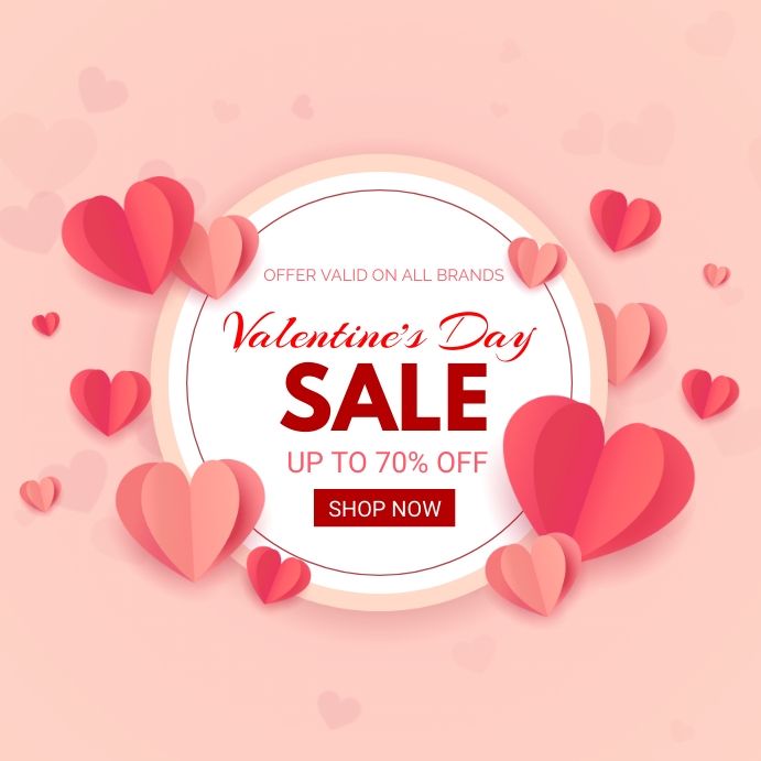 Valentine's Day Quadrado (1:1) template