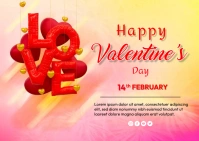 Valentine's Day Postcard template