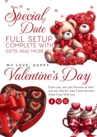 Valentine's Day A4 template