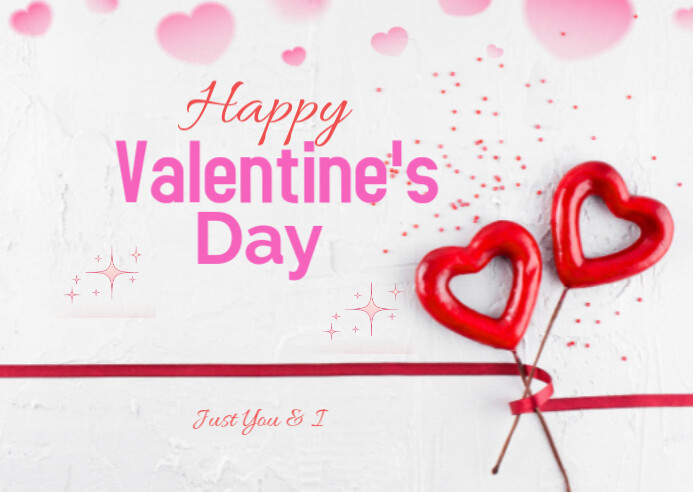 Valentine's Day Postcard template