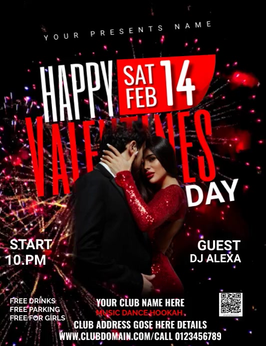 Valentine's day Ulotka (US Letter) template