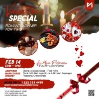 Valentine's Day Dinner Ad Video Flyer Publicação no Instagram template