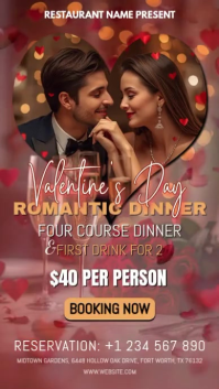 Valentine's Day Dinner Ads Digital Display (9:16) template