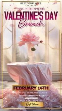 valentine's day dinner brunch ad template Instagram Story