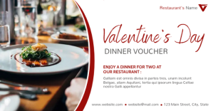 valentine's day dinner gift voucher template Изображение, которым поделились на Facebook
