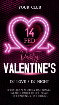 Valentine's Day Display Digitalanzeige (9:16) template