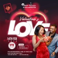Valentine's Church flyer โพสต์บน Instagram template