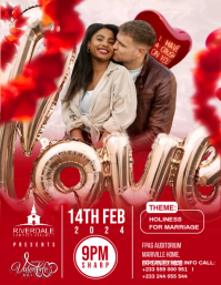 Valentine's Church flyer template