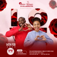 Valentine's Church flyer Instagram Plasing template