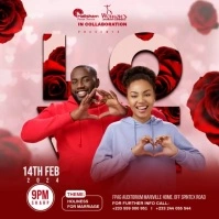 Valentine's Church flyer โพสต์บน Instagram template