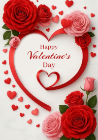 valentine's day flyer template A5