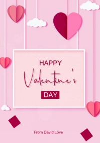 valentine's day flyer template A5