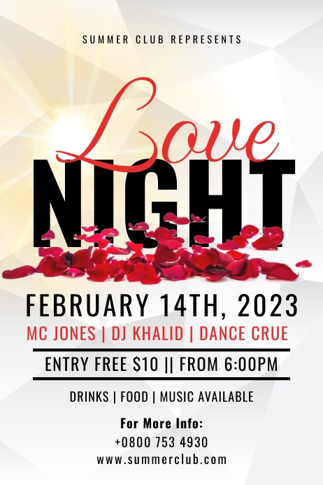 Valentine's Day flyers Poster template
