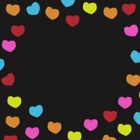 Valentine's Day Funny Hearts Post Carré (1:1) template