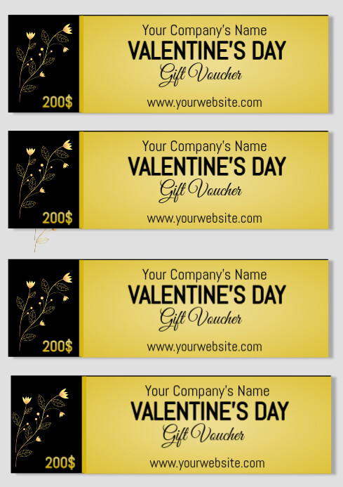 Valentine's day Gift voucher A3 template
