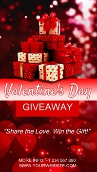 Valentine's Day Giveaway free template Instagram Story
