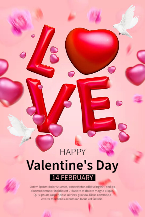 Valentine's Day Greeting Card Poster template