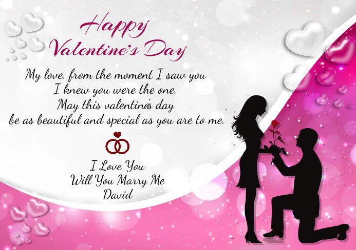 Valentine's Day Greeting Card Template A5