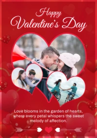 Valentine's Day Greetings Card A4 template