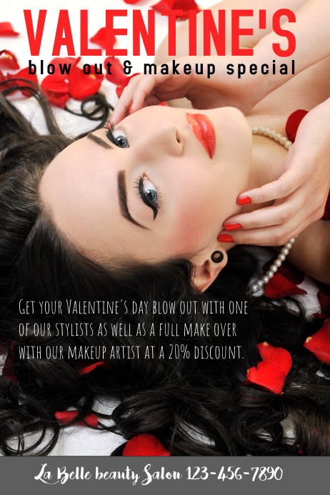 Modele Special Salon Coiffure Salon De Beaute Saint Valentin Postermywall