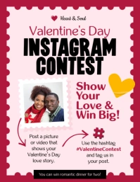 Valentine's Day Instagram Contest Flyer template