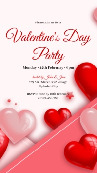 Valentine's Day Invitation Template Instagram Story