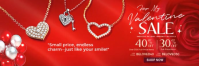 红色 Valentine's Day Sale Banner 2 × 6 Template
