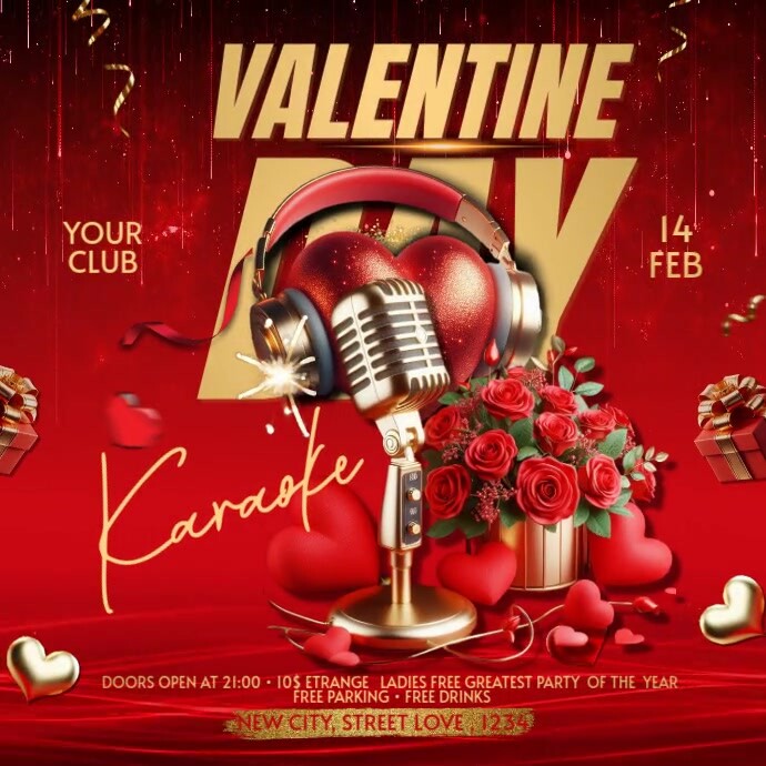 Valentine's Day Karaoke Instagram Plasing template