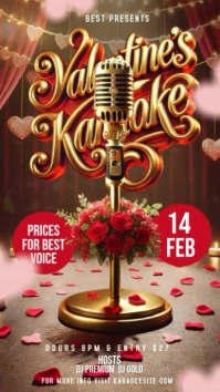 valentine's day karaoke night event party template Instagram Story