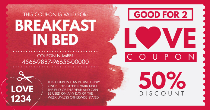 Valentine's Day Love Coupon Facebook Post Tem Template ...
