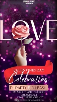 valentine's day love party night Instagram Story template