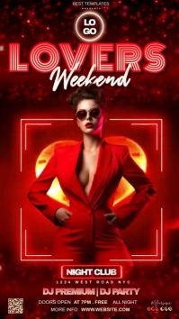 valentine's day lovers party night ad Instagram Story template