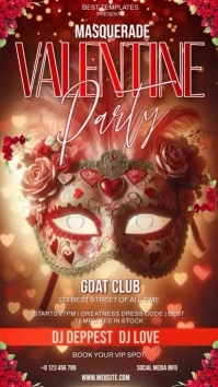 valentine's day masquerade party Instagram Story template