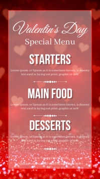 Valentine's day Menu card instagram story template
