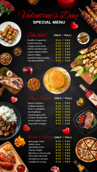 Valentine's day Menu Instagram Story template