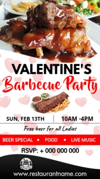 Valentine's day menu Ekran reklamowy (9:16) template