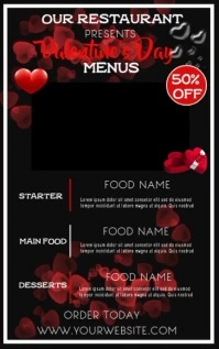 valentine's day menus flyer template Kindle/Book Covers