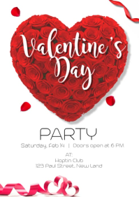 Valentine's Day Minimalist Floral Flyer A5 template