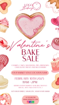 Valentine's day month weekend bake sale Template História do Instagram