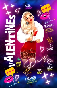 Valentine's day Night Party Tabloid template