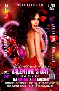 Valentine's day Night Party 小报 template