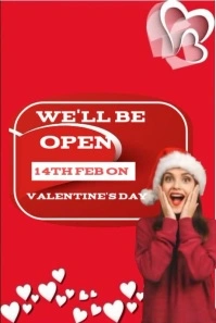 Valentine's Day Notification, Customizable Pinterest Graphic template
