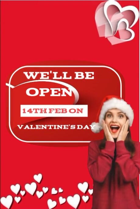 Valentine's Day Notification, Customizable ภาพกราฟิก Pinterest template
