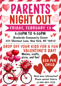 Valentine's Day Parent's Night Out Flyer A4 template