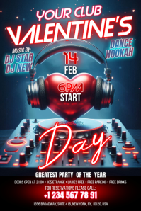 Valentine's Day Party Banner 4' × 6' template