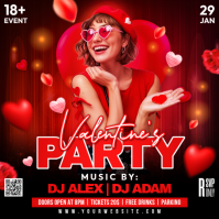 Valentine's Day Party Kwadrat (1:1) template